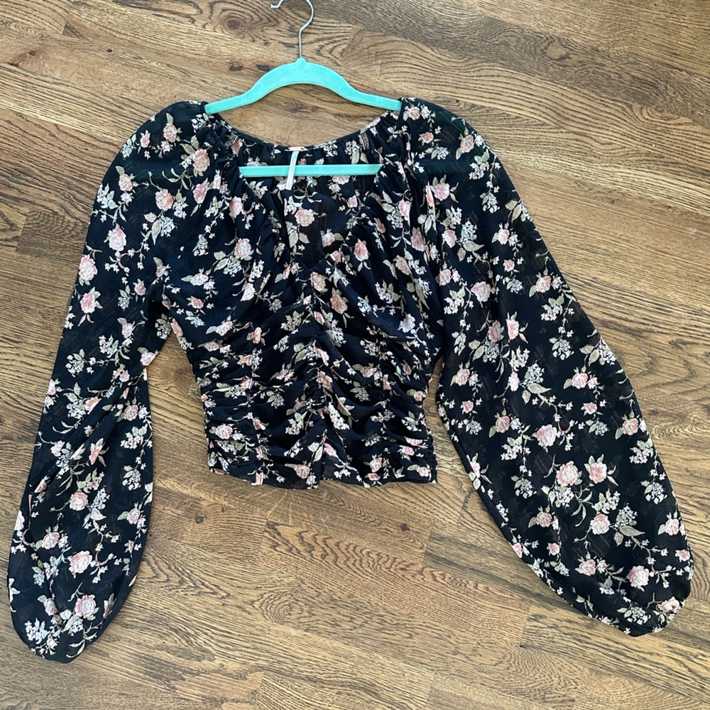 Free People cropped touched blouse